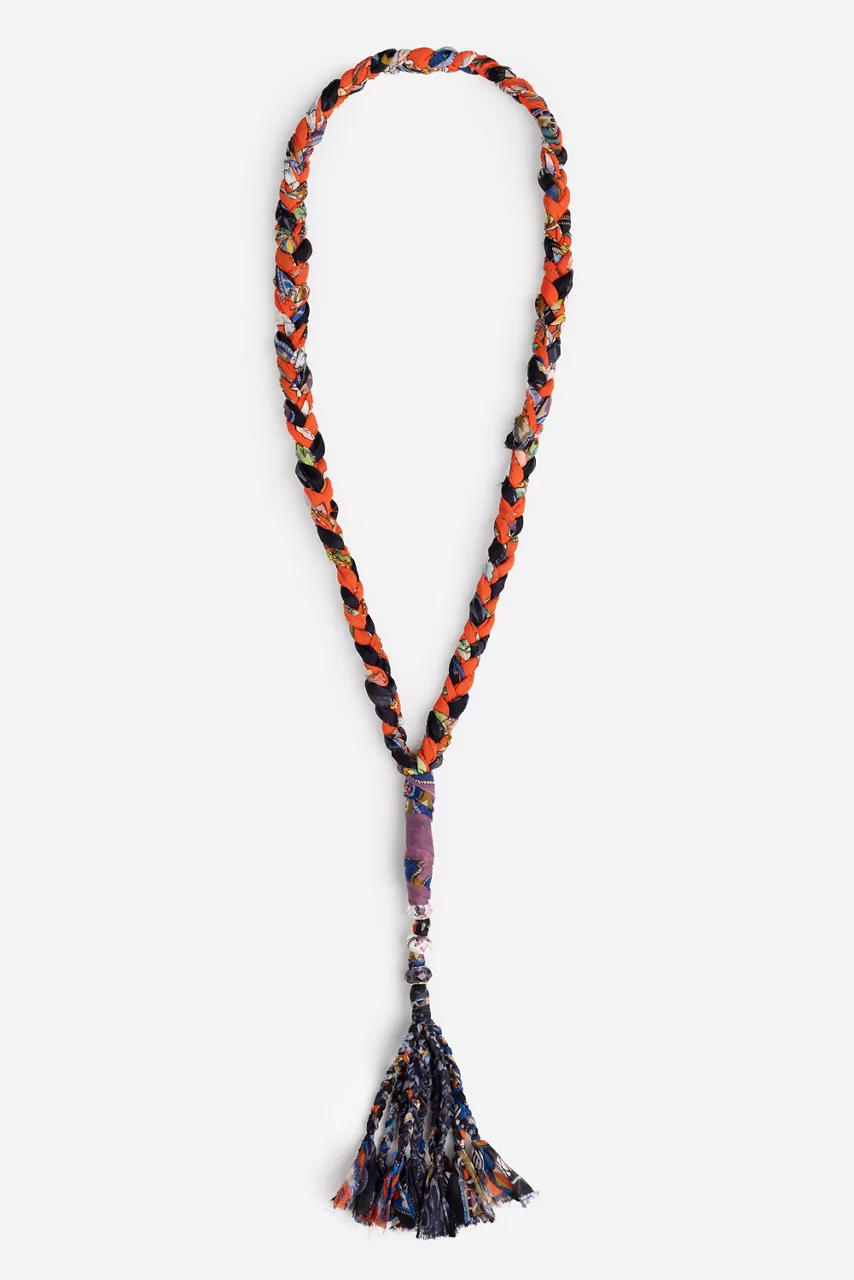 johnny was BRAIDED CRYSTAL NECKLACE Blue Night