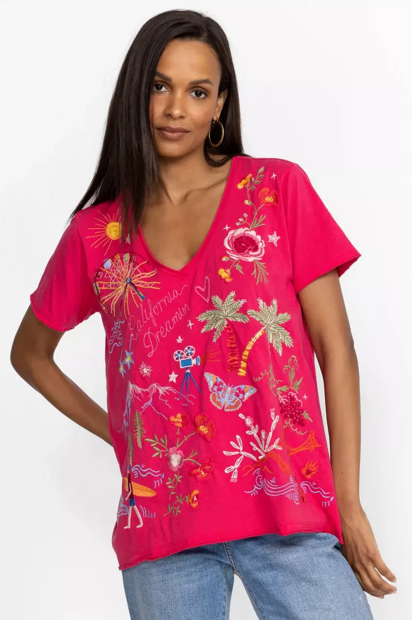 johnny was CALIFORNIA EVERYDAY TEE Raspberry