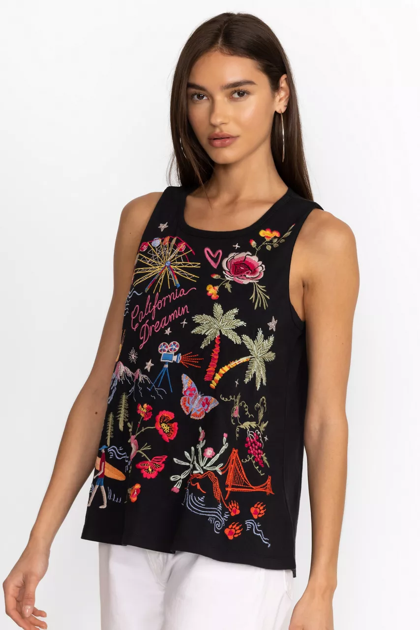 Johnny Was CALIFORNIA KNIT TANK Black