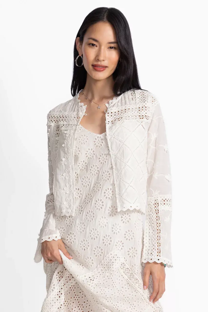 johnny was CALISTA CROPPED JACKET White