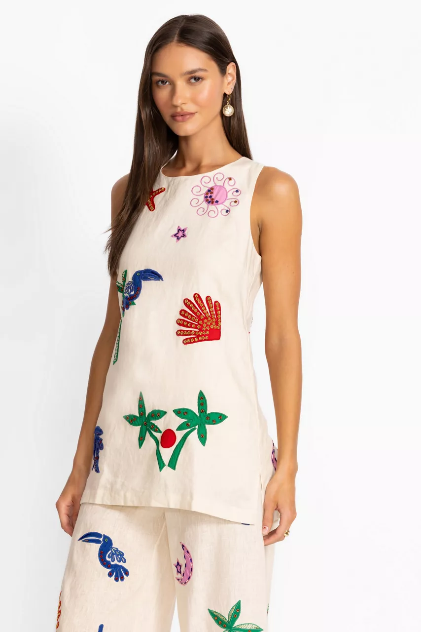 Johnny Was CASSADY TANK True Ecru