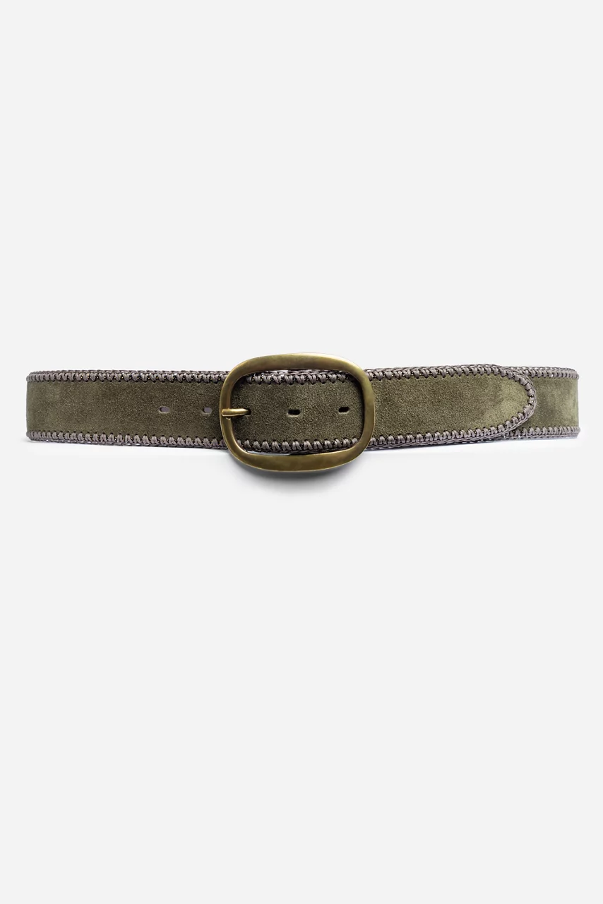 johnny was CATENA ITALIAN SUEDE BELT Olive Green