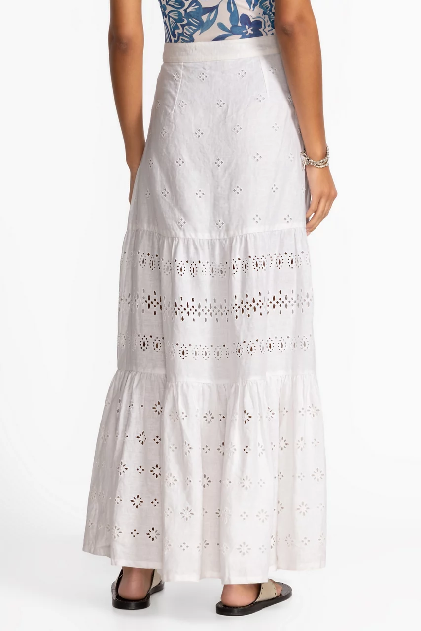 Johnny Was CIELITO TIERED SKIRT White