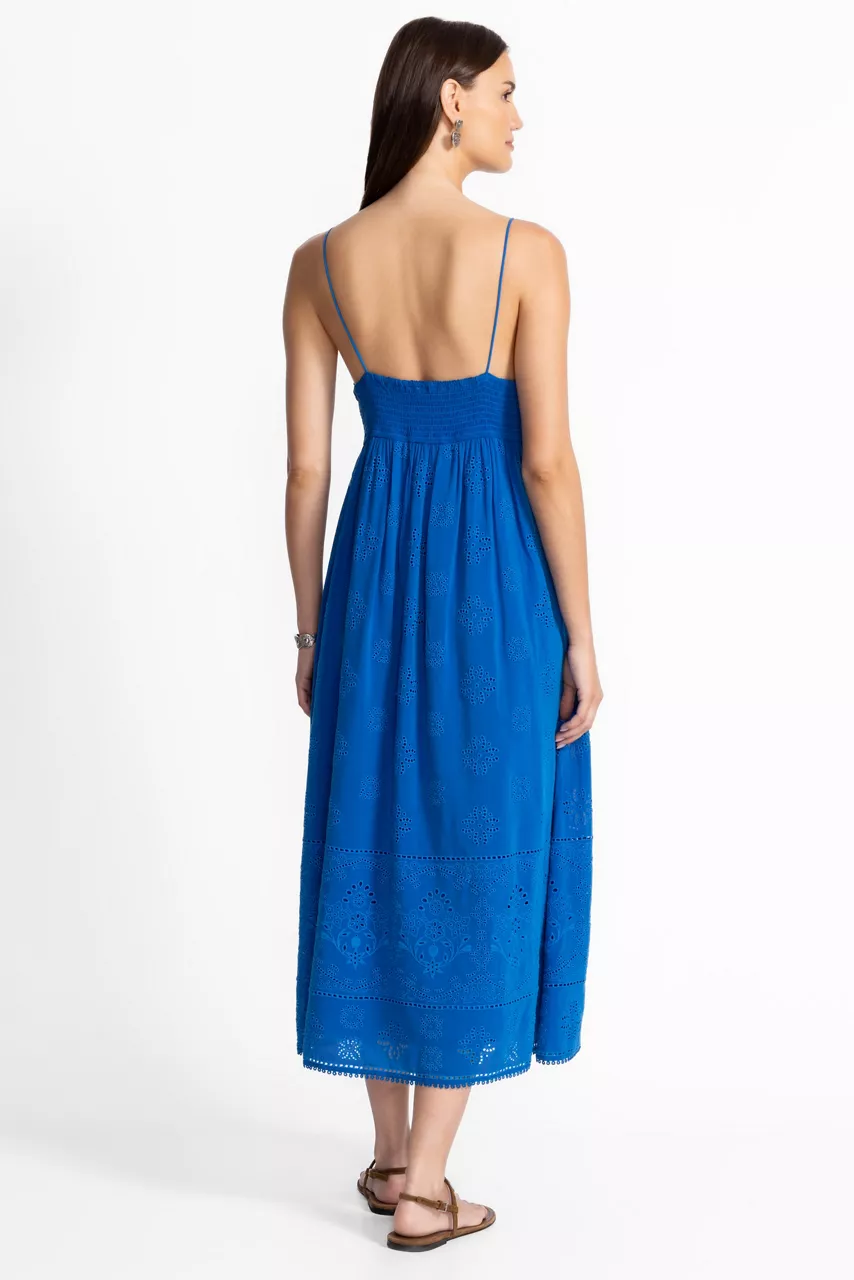 Johnny Was CLEO TEA LENGTH DRESS Directoire Blue