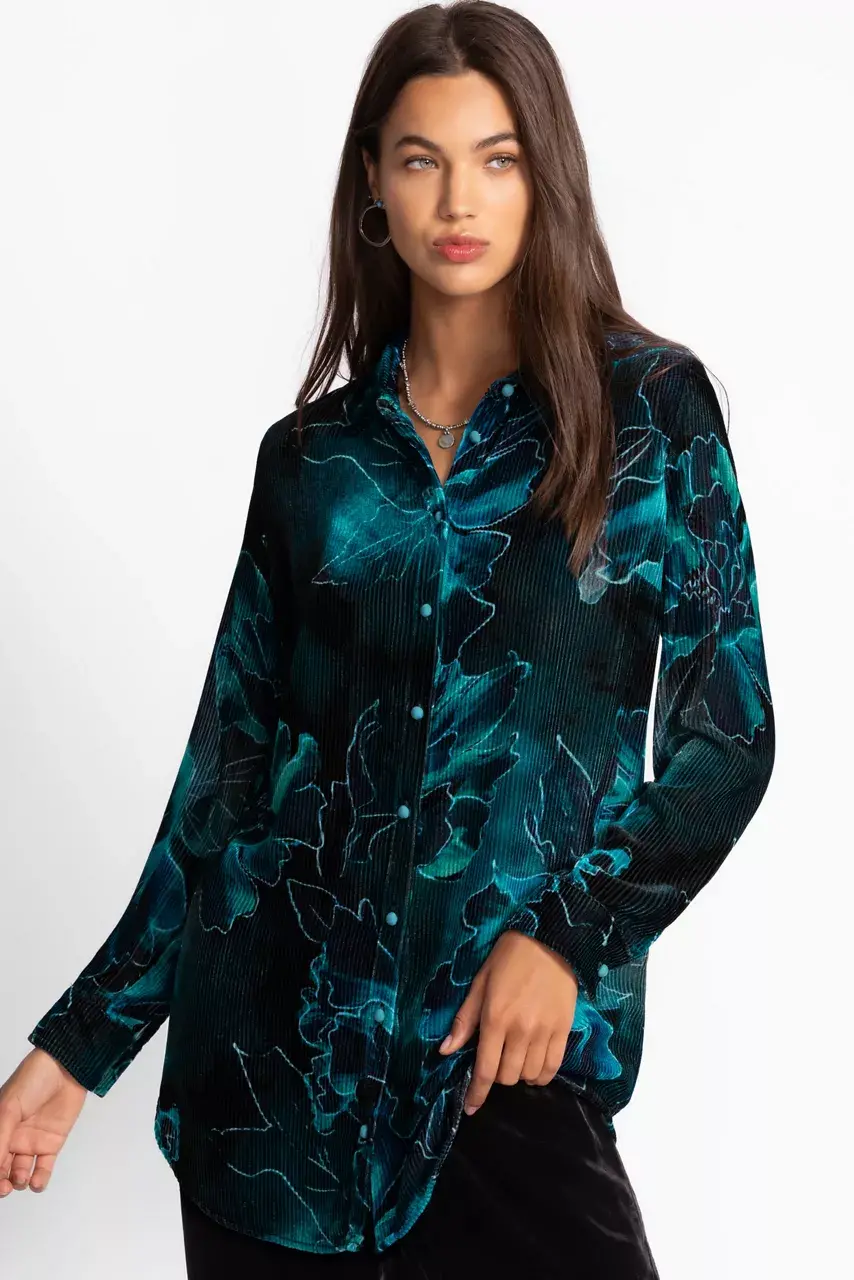 Johnny Was CORDUROY VELVET SHIRT TUNIC Athena