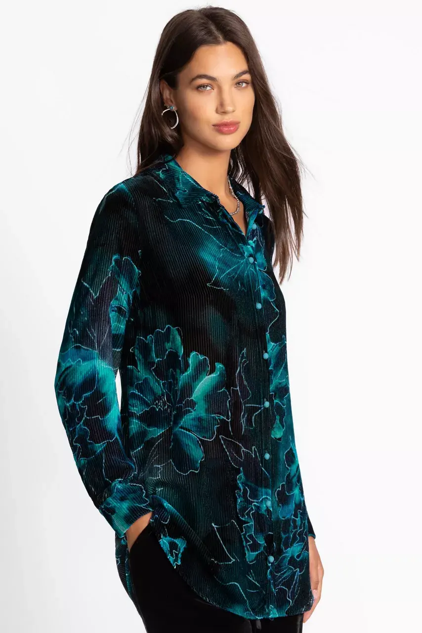 Johnny Was CORDUROY VELVET SHIRT TUNIC Athena
