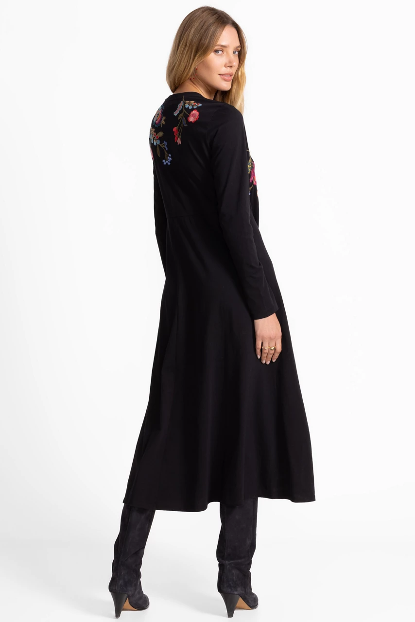 Johnny Was CREW NECK SWING DRESS Black