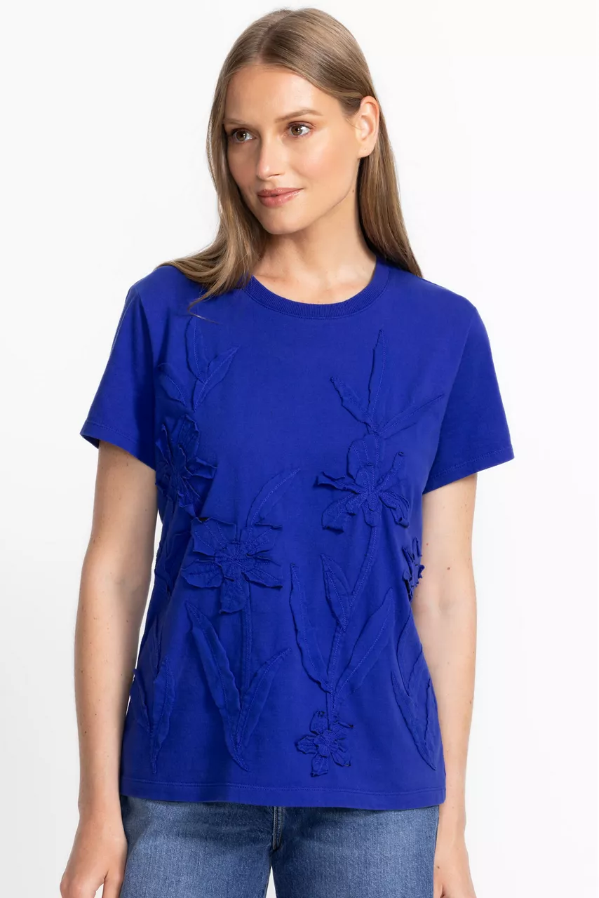 Johnny Was CREW NECK TEE Bluing