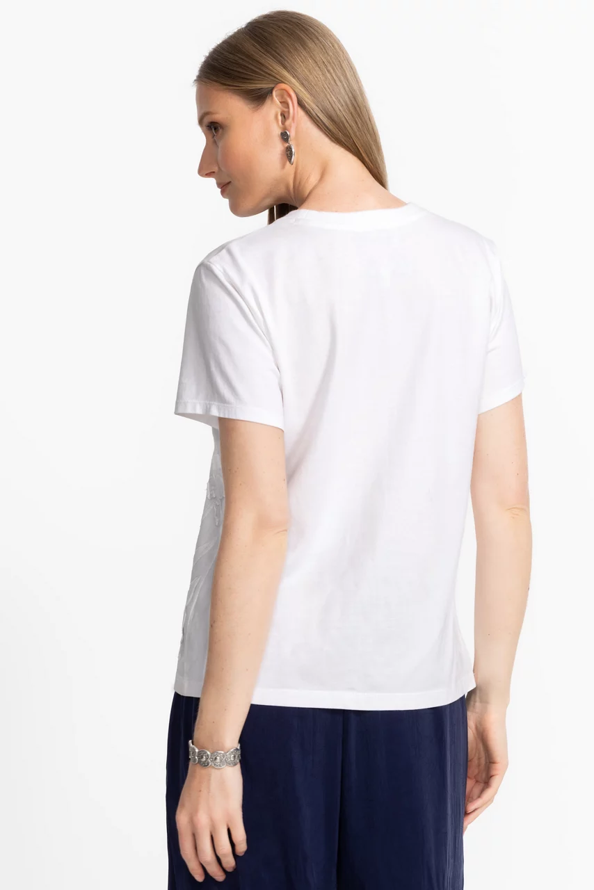 Johnny Was CREW NECK TEE White