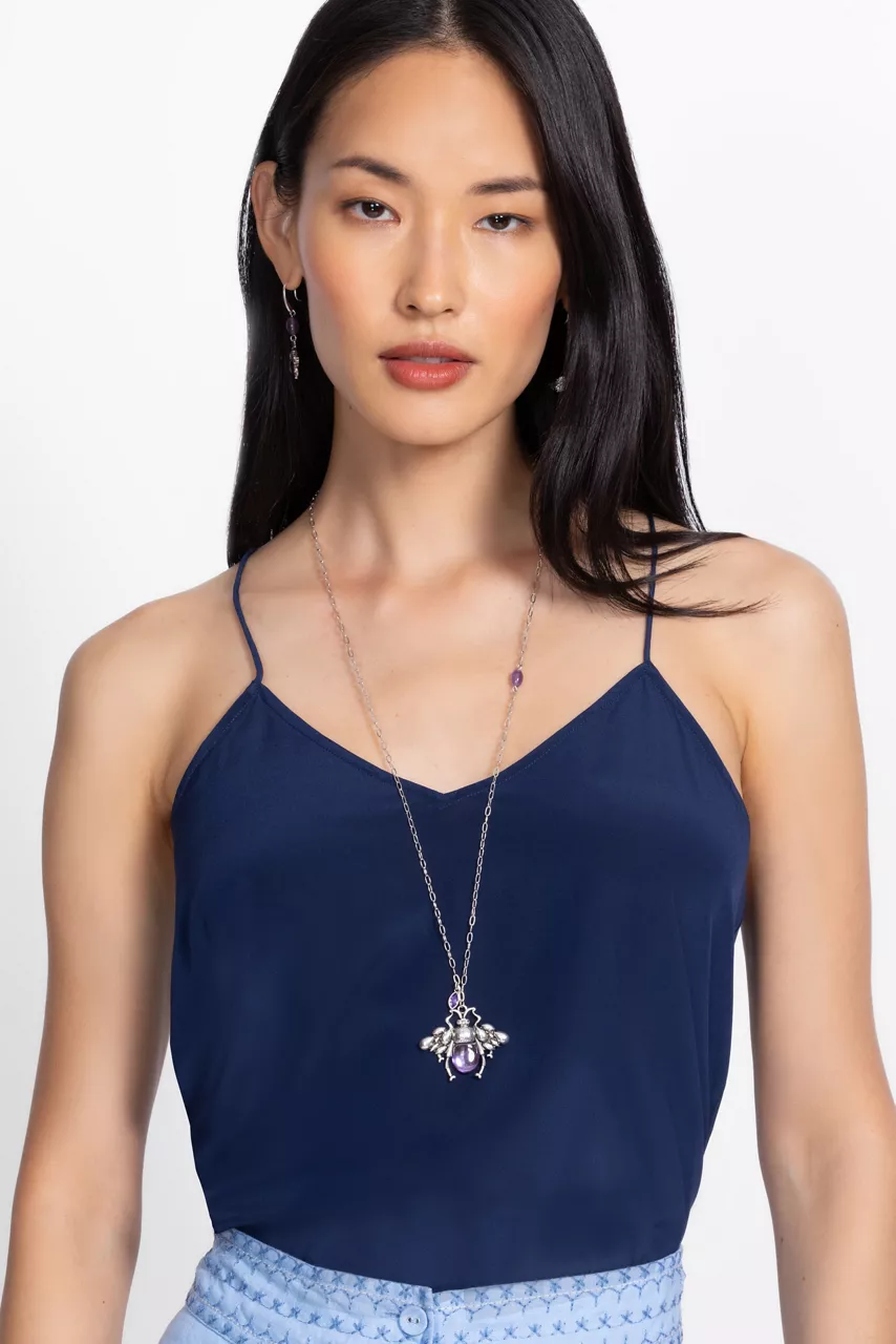 Johnny Was CRITTER CHARM NECKLACE Purple