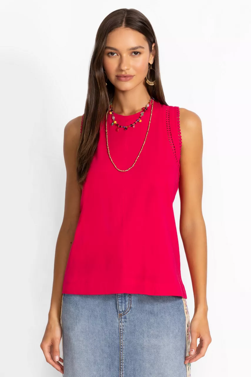 Johnny Was CROCHET CREW NECK TANK Jazzy