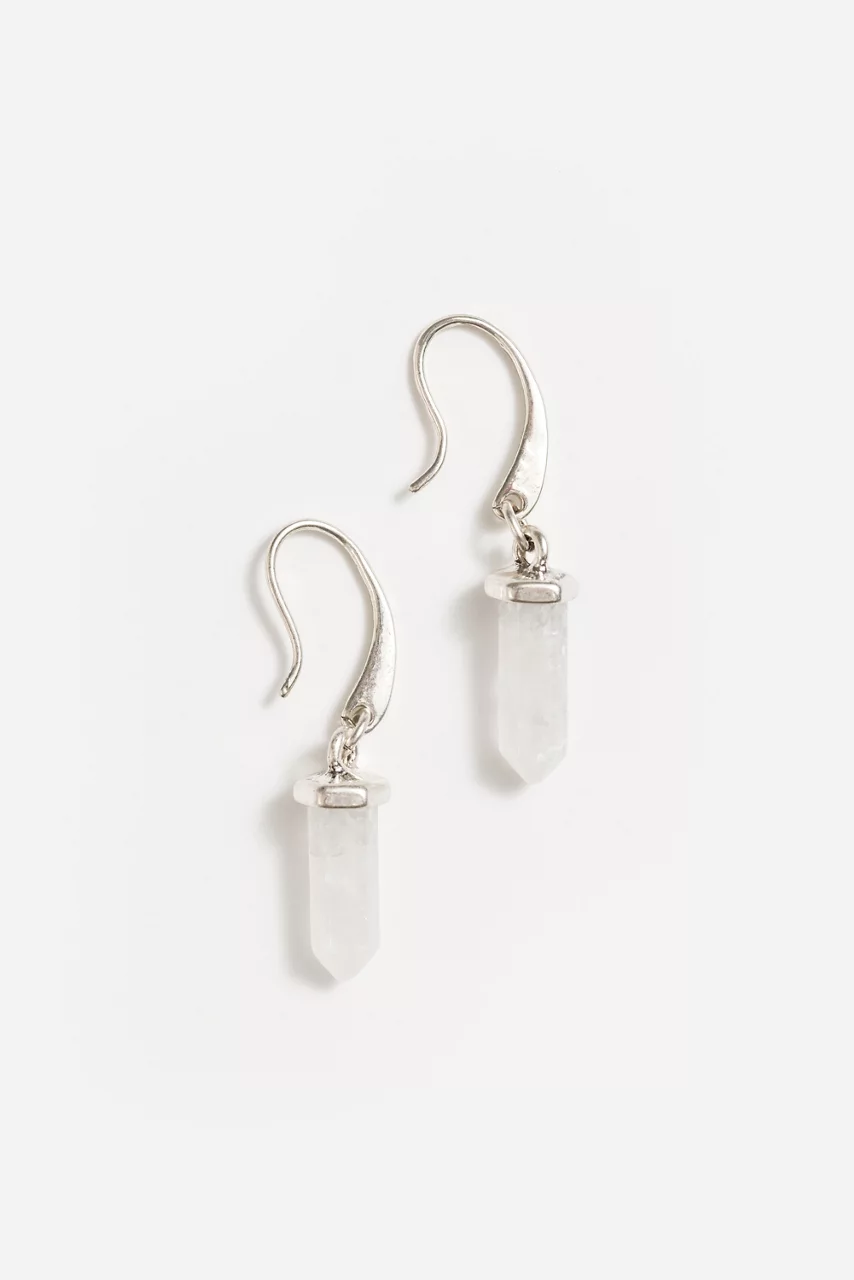 johnny was CRYSTAL DROP EARRINGS Silver