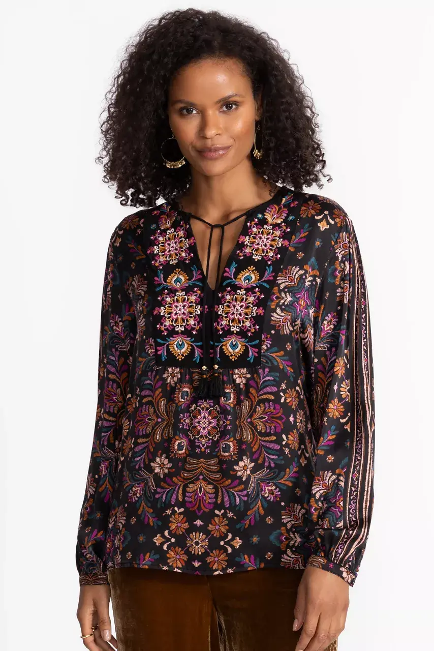 Johnny Was CURVED HEM PRAIRIE BLOUSE Brandi