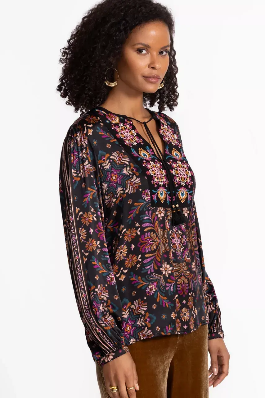 Johnny Was CURVED HEM PRAIRIE BLOUSE Brandi