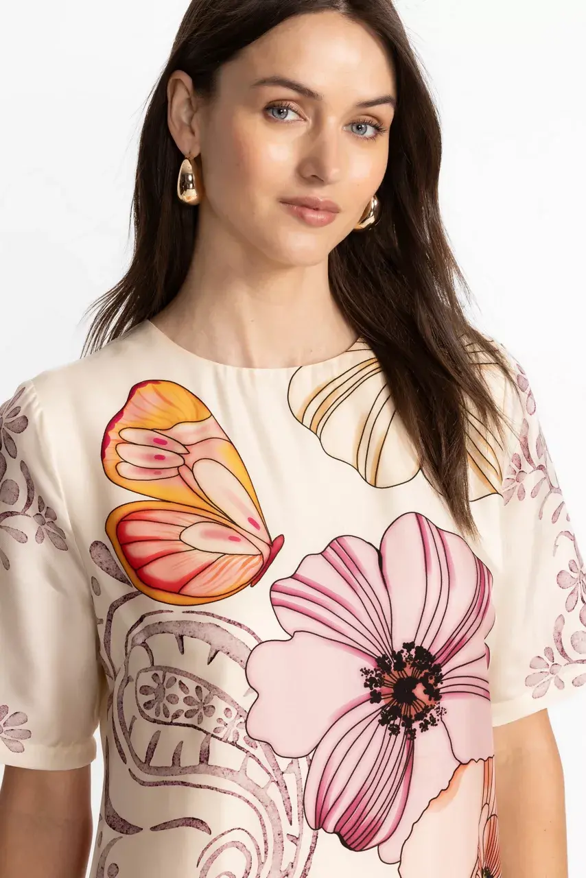 Johnny Was DAISEE FRINGE MINI DRESS Rosabelia