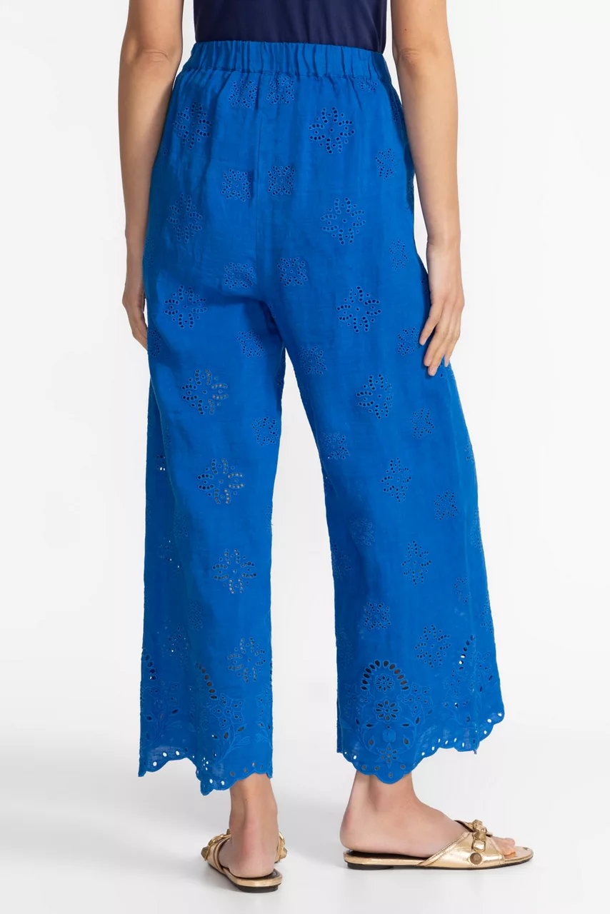 Johnny Was DELORES WIDE LEG PANT Directoire Blue