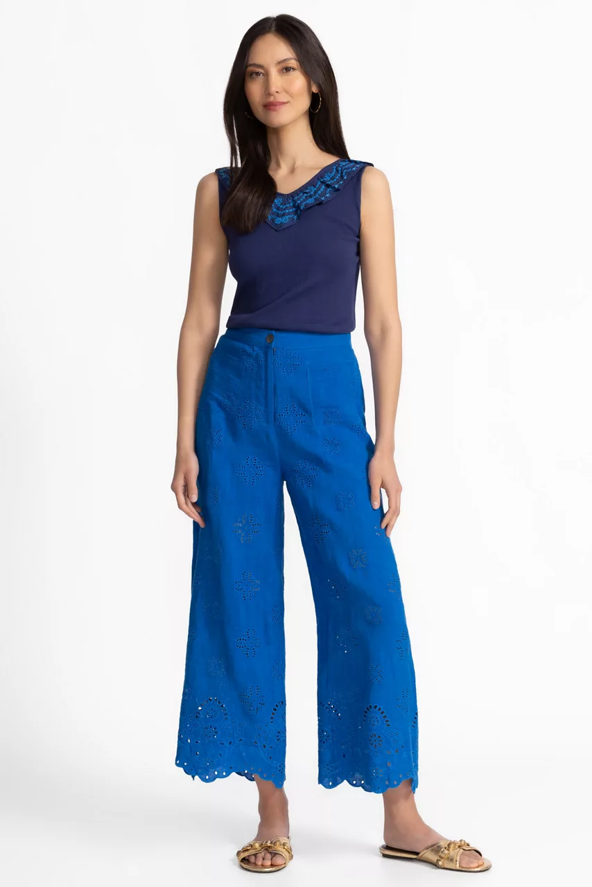 johnny was DELORES WIDE LEG PANT Directoire Blue