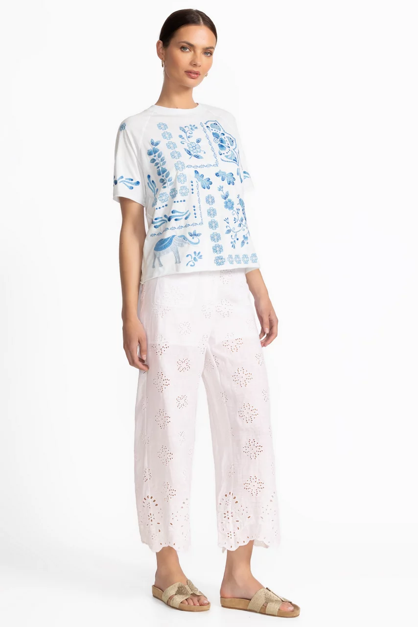 Johnny Was DELORES WIDE LEG PANT White