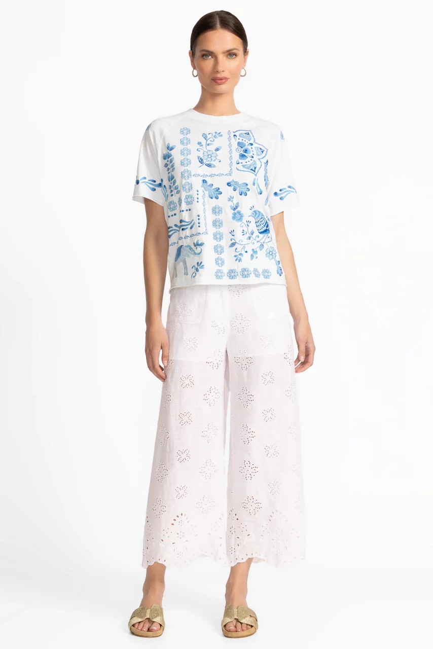 johnny was DELORES WIDE LEG PANT White