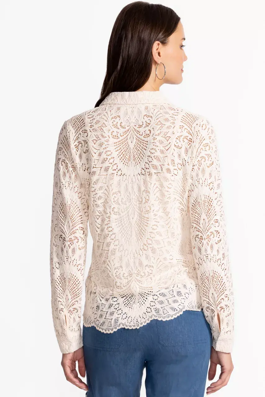 Johnny Was DEVIN BUTTON DOWN SHIRT Natural