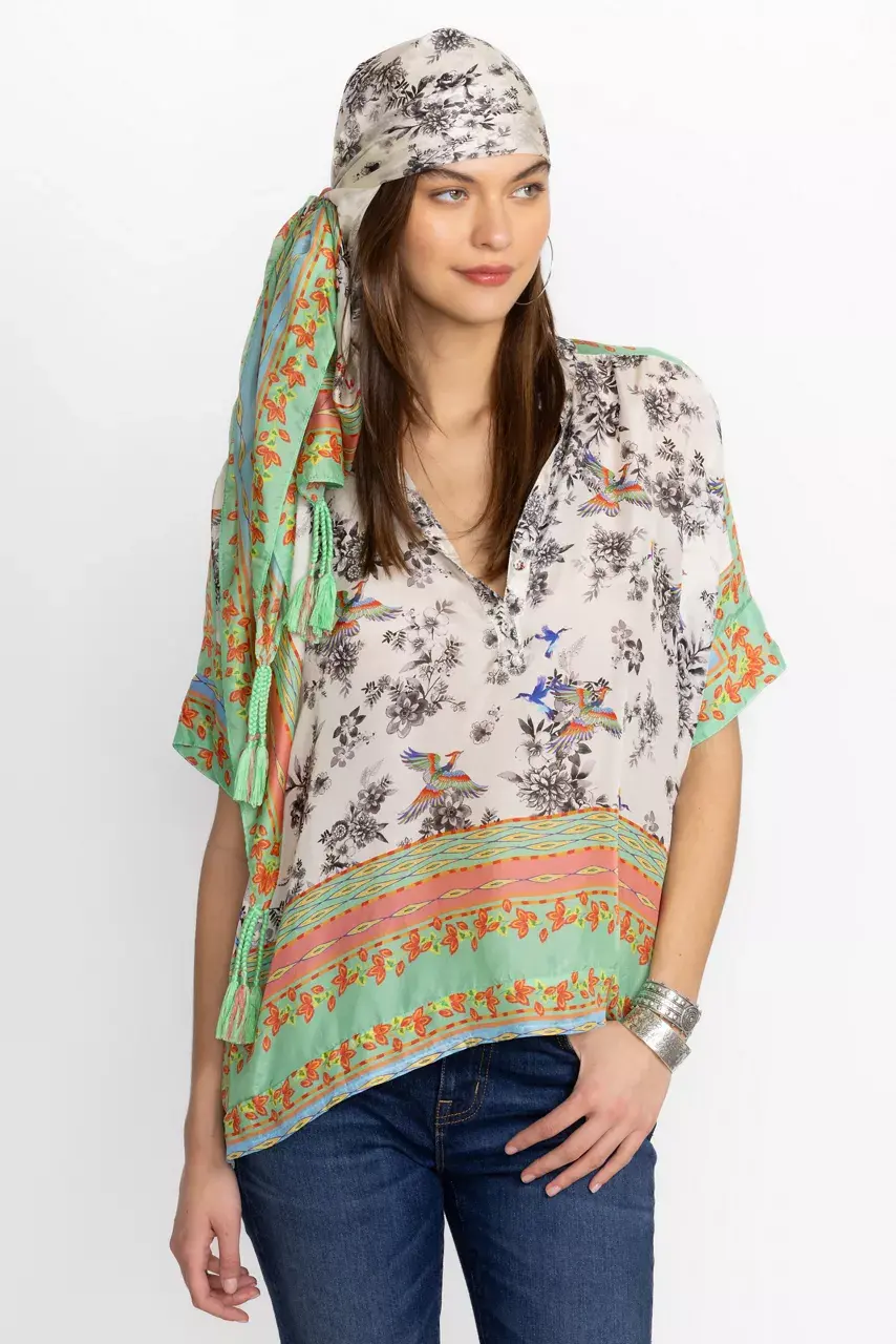 Johnny Was DREAMER GARDEN SCARF Dreamer Ivory