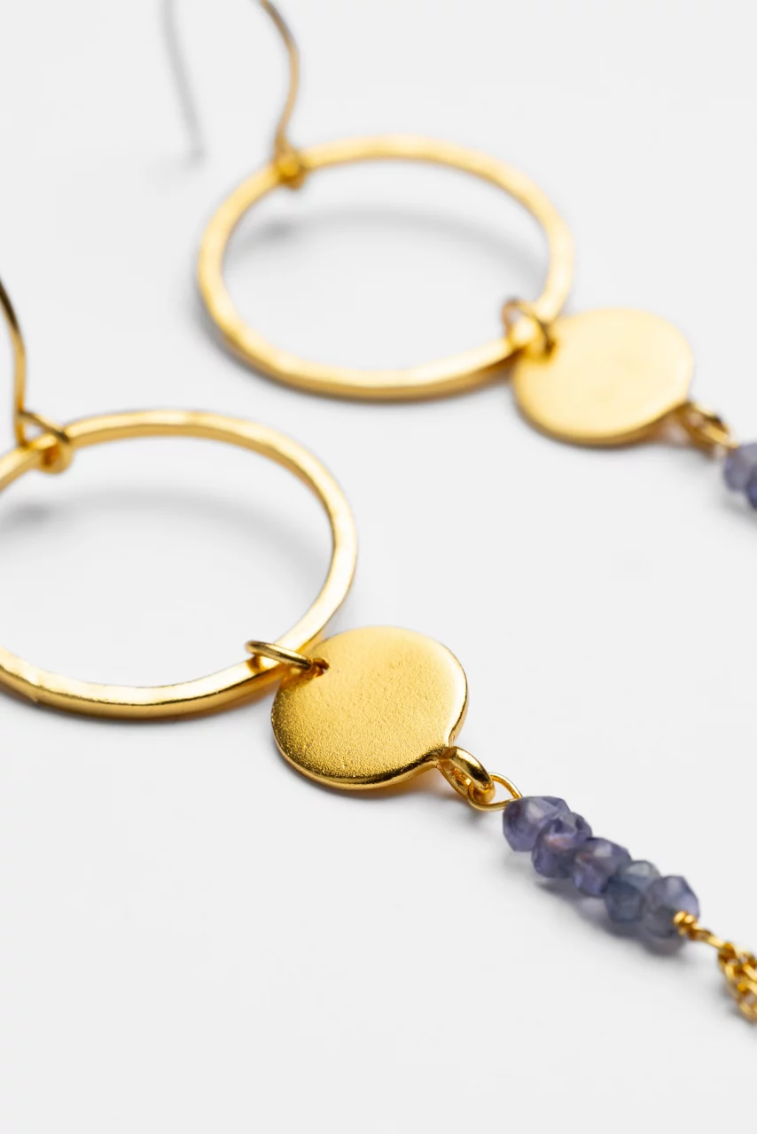 Johnny Was DREAMSCAPE IOLITE DANGLE EARRINGS Gold