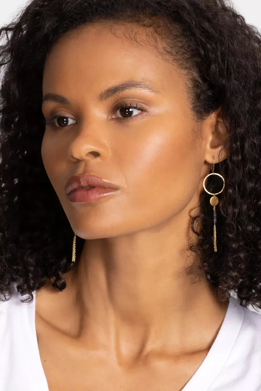 Johnny Was DREAMSCAPE IOLITE DANGLE EARRINGS Gold