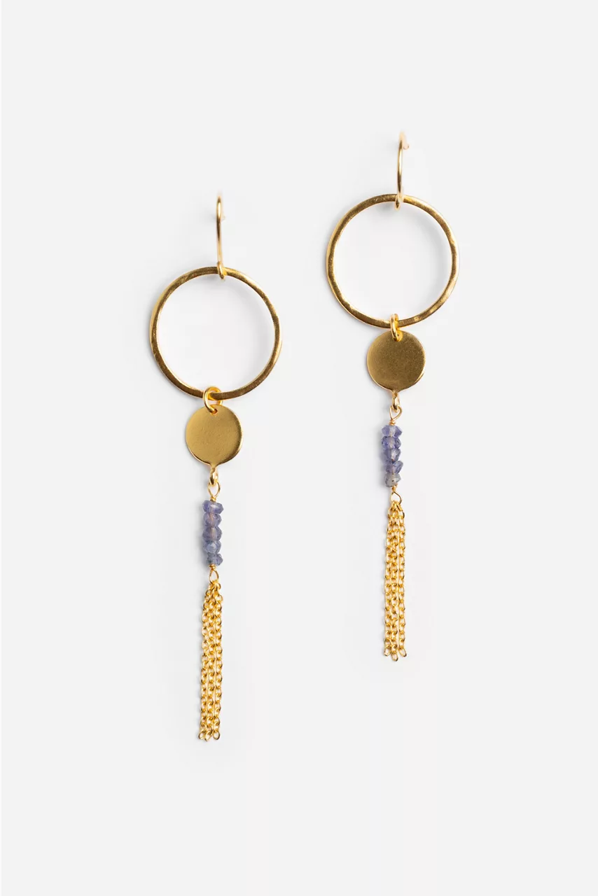 johnny was DREAMSCAPE IOLITE DANGLE EARRINGS Gold