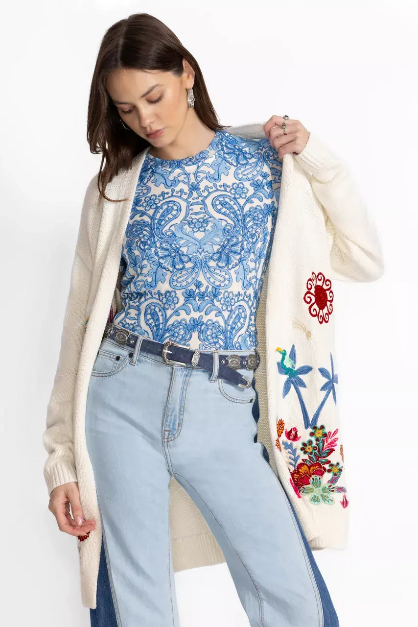 Johnny Was ELEANOR SHORT SLEEVE MESH TEE