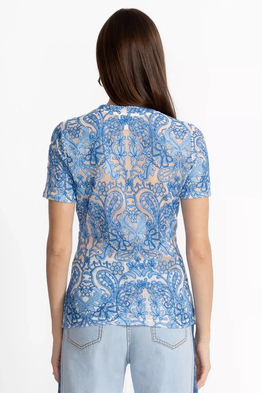 Johnny Was ELEANOR SHORT SLEEVE MESH TEE