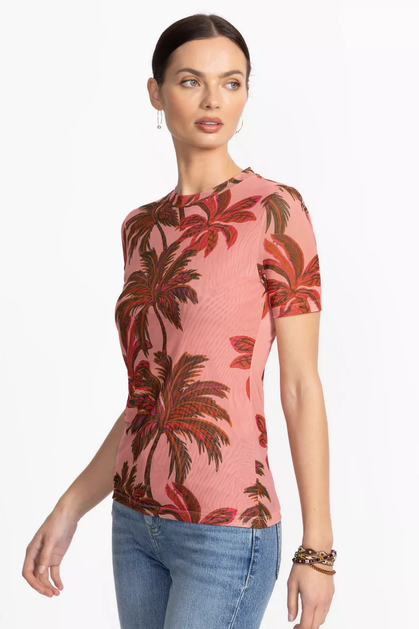 Johnny Was ELEANOR SHORT SLEEVE MESH TEE Callie