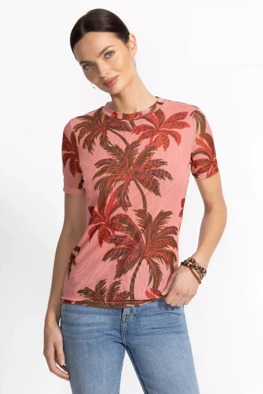 Johnny Was ELEANOR SHORT SLEEVE MESH TEE Callie