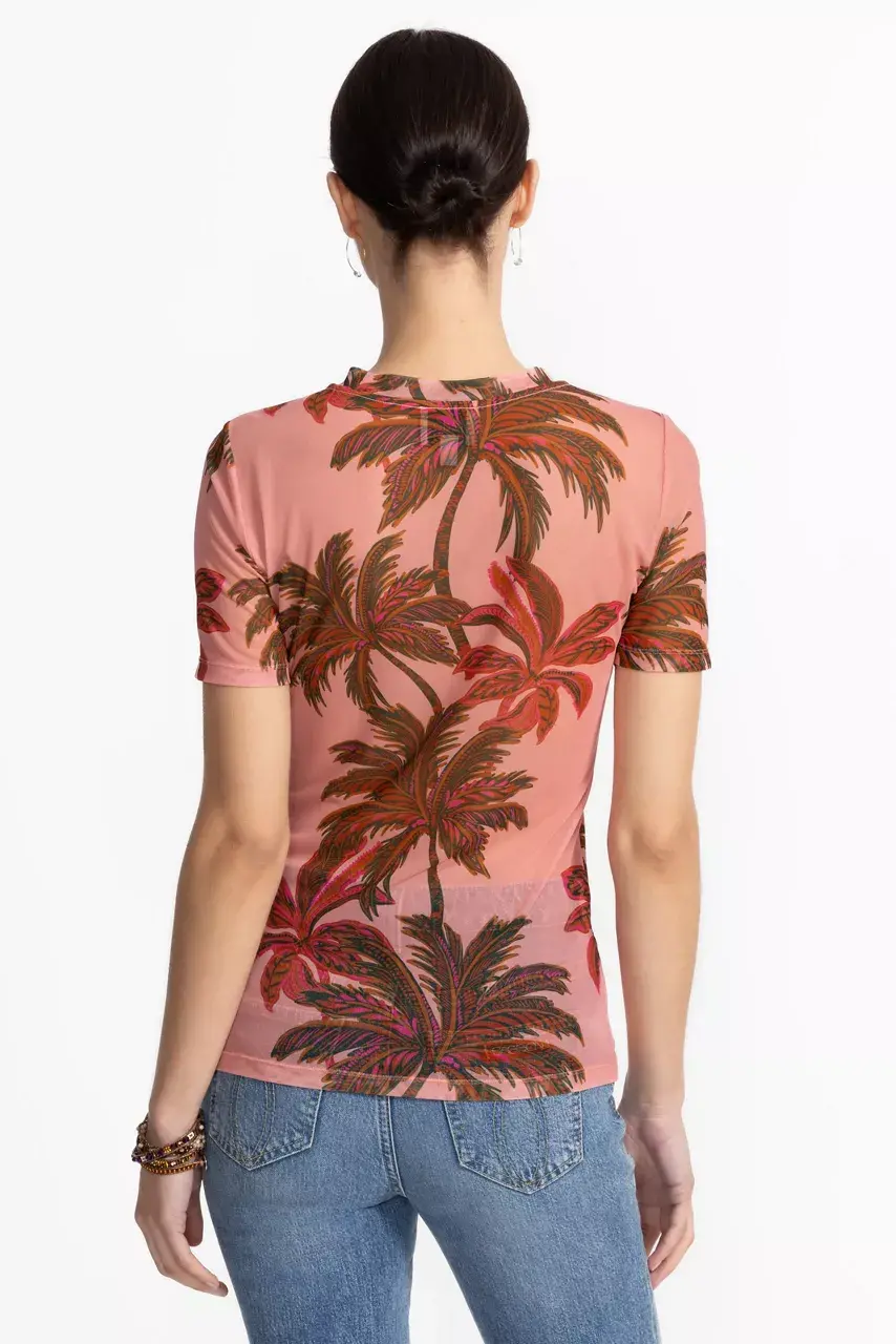 Johnny Was ELEANOR SHORT SLEEVE MESH TEE Callie