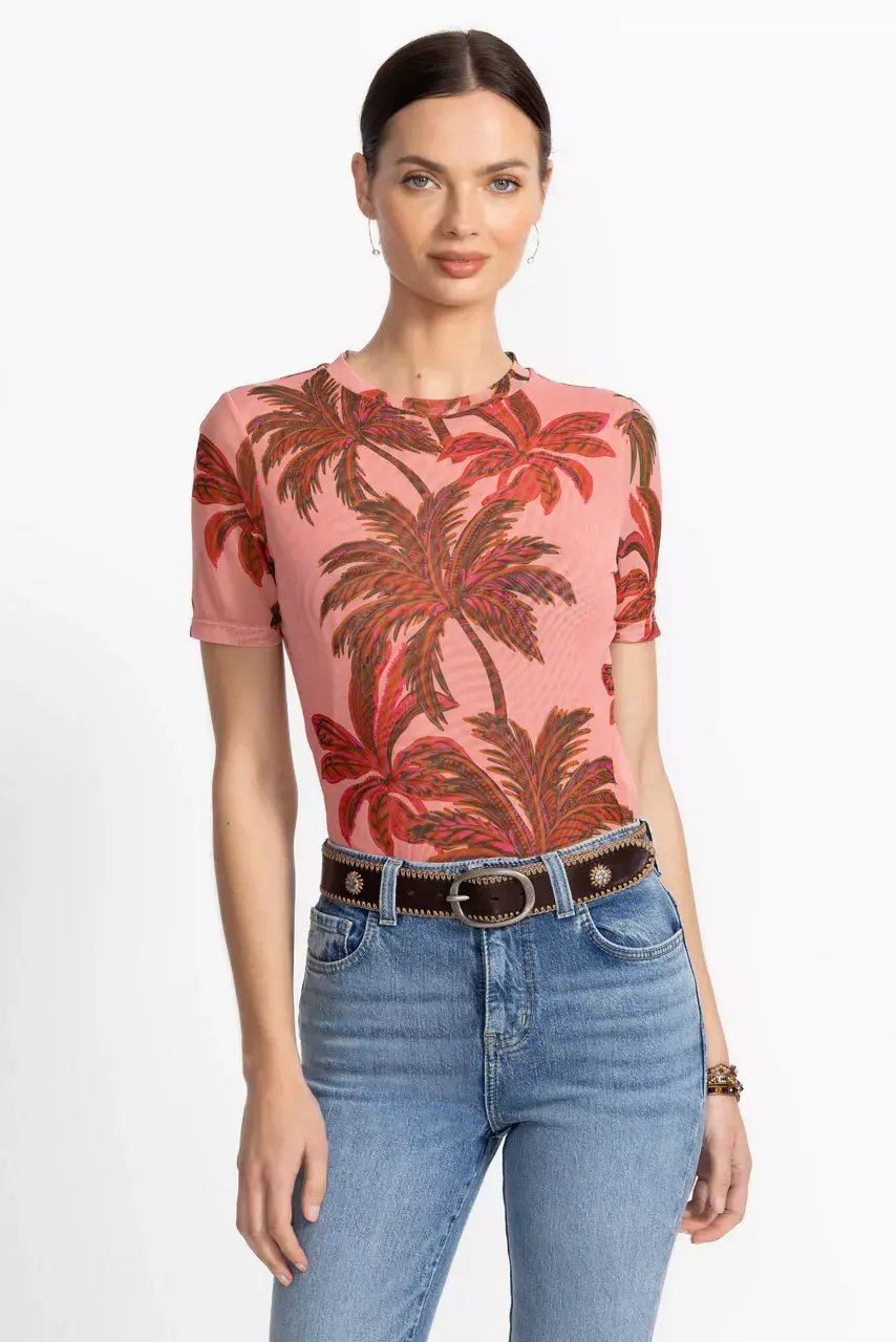johnny was ELEANOR SHORT SLEEVE MESH TEE Callie