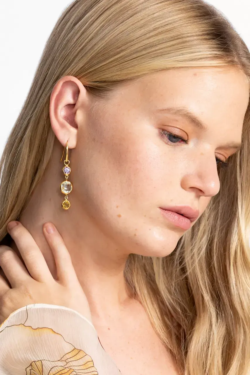 Johnny Was ENERGY AMULETS DANGLE EARRINGS Gold