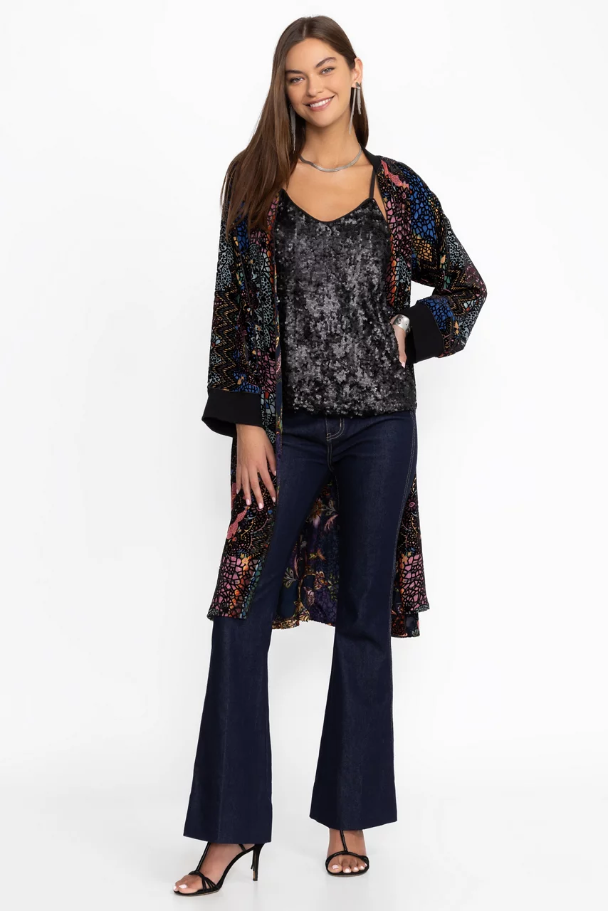 Johnny Was ETTA SEQUIN CAMI Black Sequin