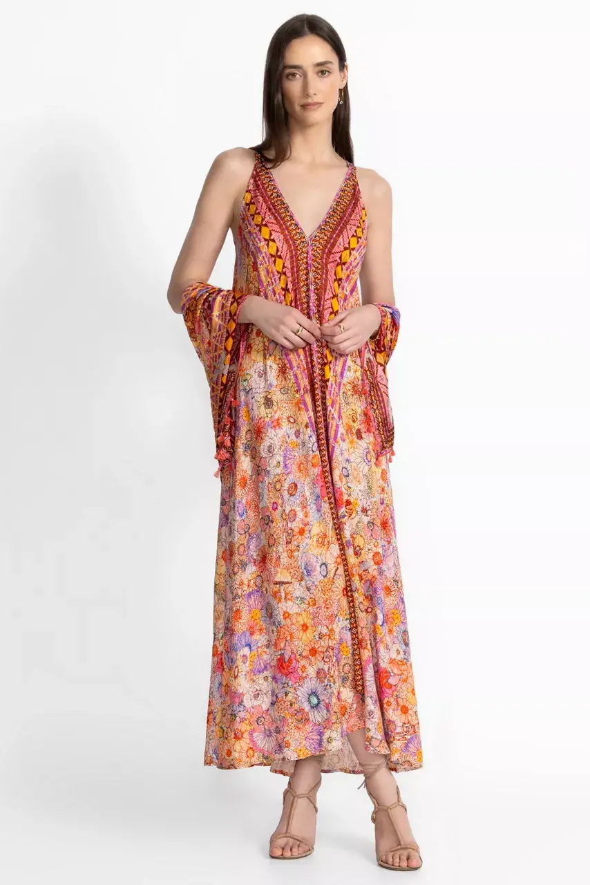 Johnny Was EVA DRESS Sage Pink