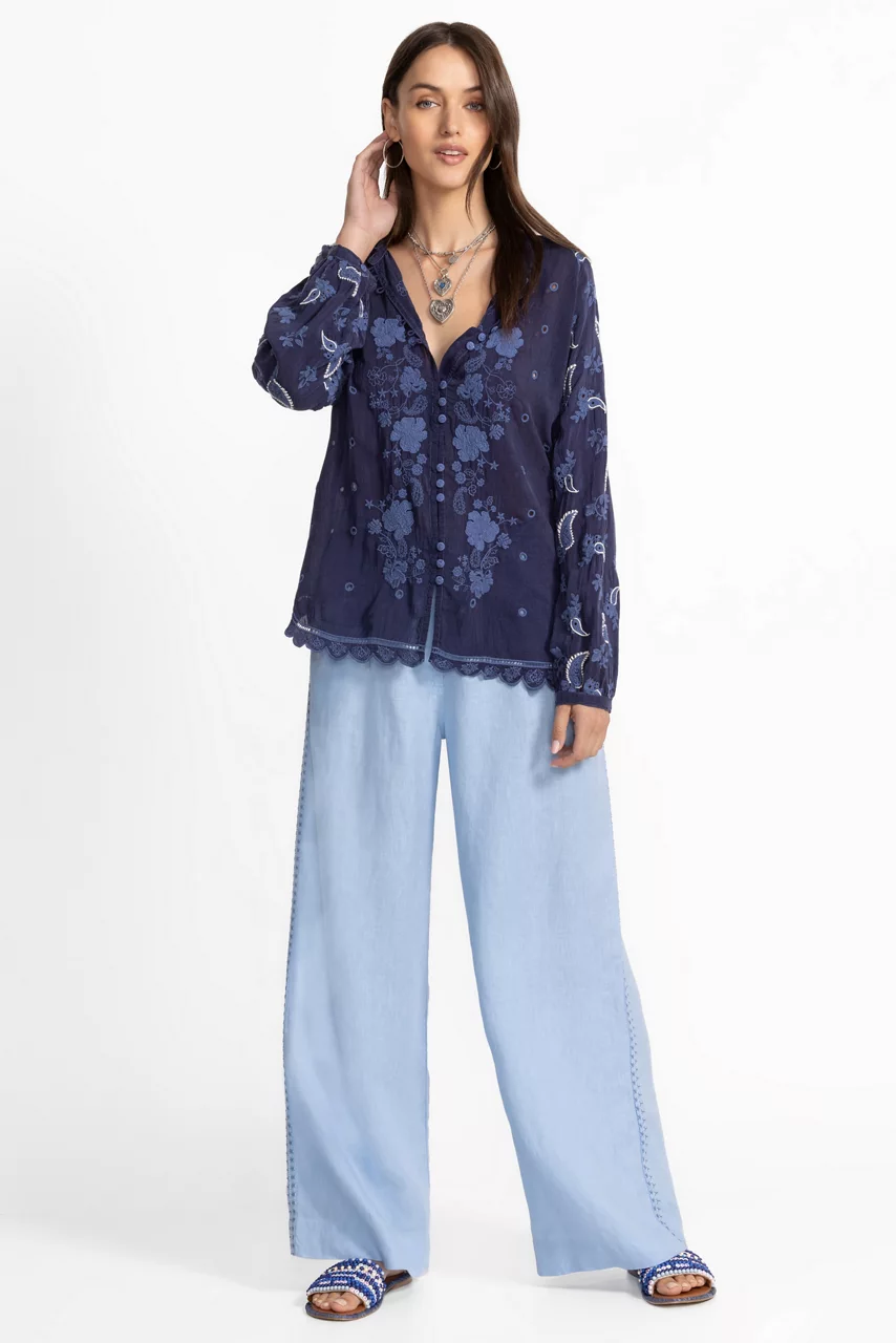 Johnny Was FALCO TUNIC Blue Night