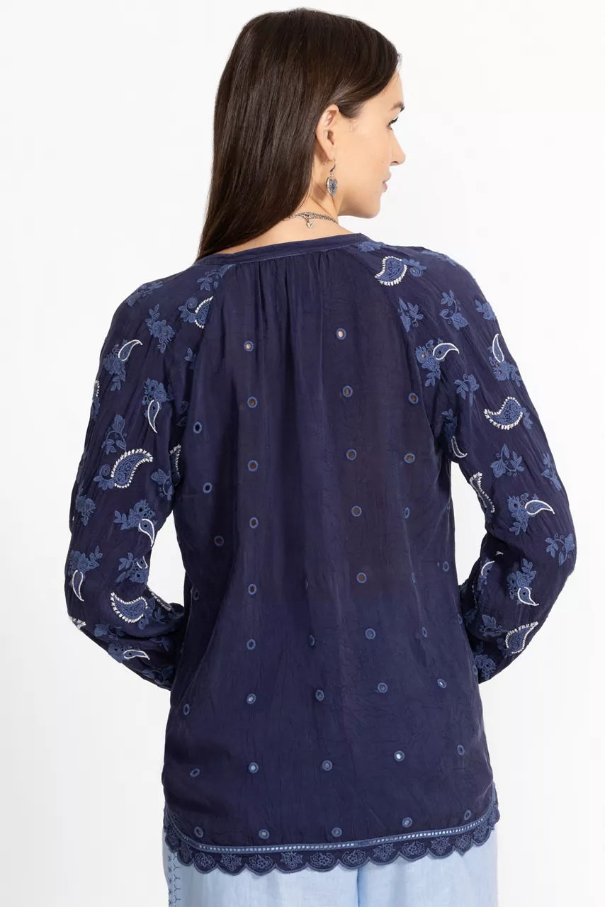 Johnny Was FALCO TUNIC Blue Night