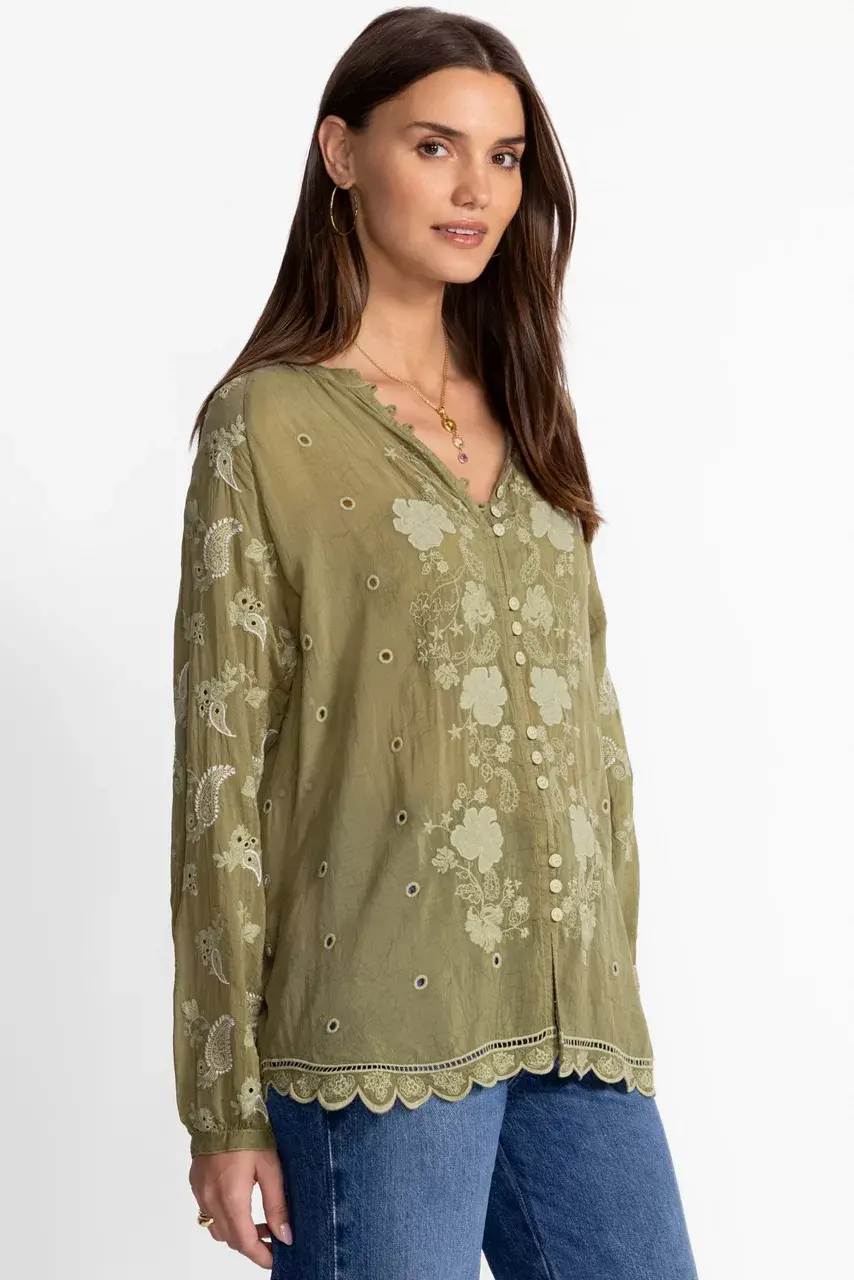 Johnny Was FALCO TUNIC Martini Olive