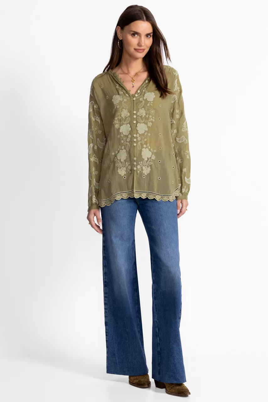 Johnny Was FALCO TUNIC Martini Olive