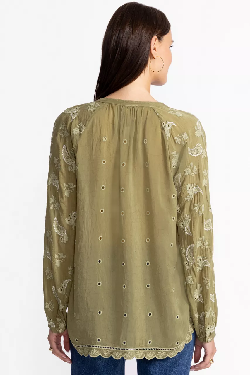 Johnny Was FALCO TUNIC Martini Olive