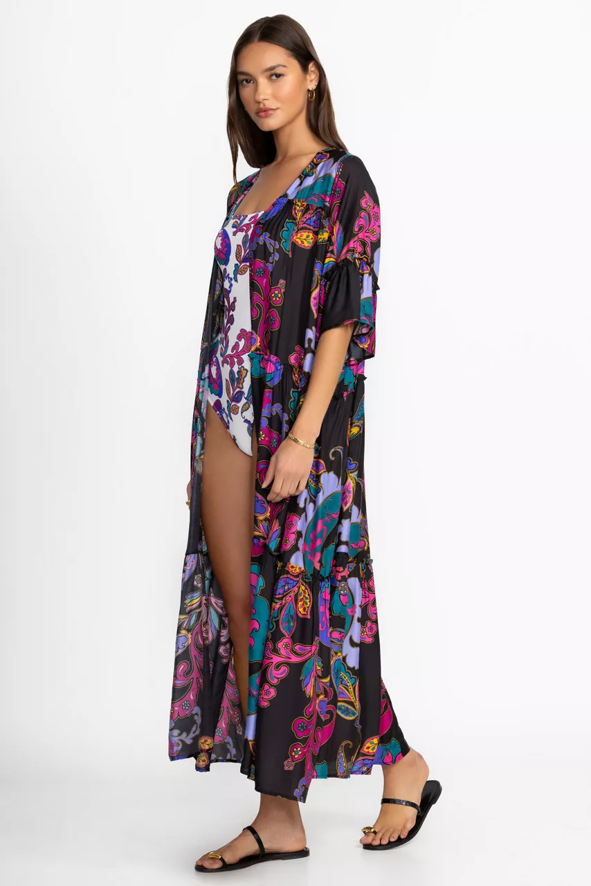 Johnny Was FATIMA TIERED KIMONO Fatima Black