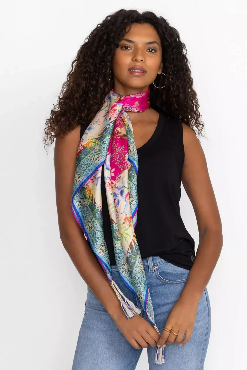 Johnny Was FIORAH SILK SCARF Fiorah Scarf Print