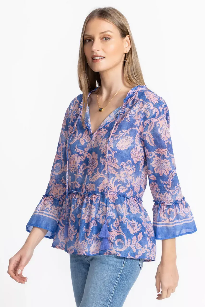 Johnny Was FLORENTINA RUFFLE LAKE BLOUSE