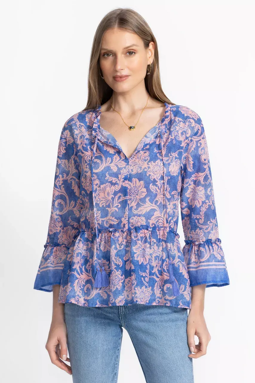 Johnny Was FLORENTINA RUFFLE LAKE BLOUSE