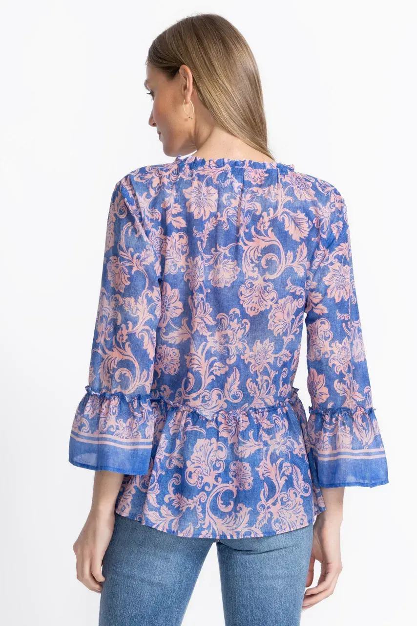 Johnny Was FLORENTINA RUFFLE LAKE BLOUSE