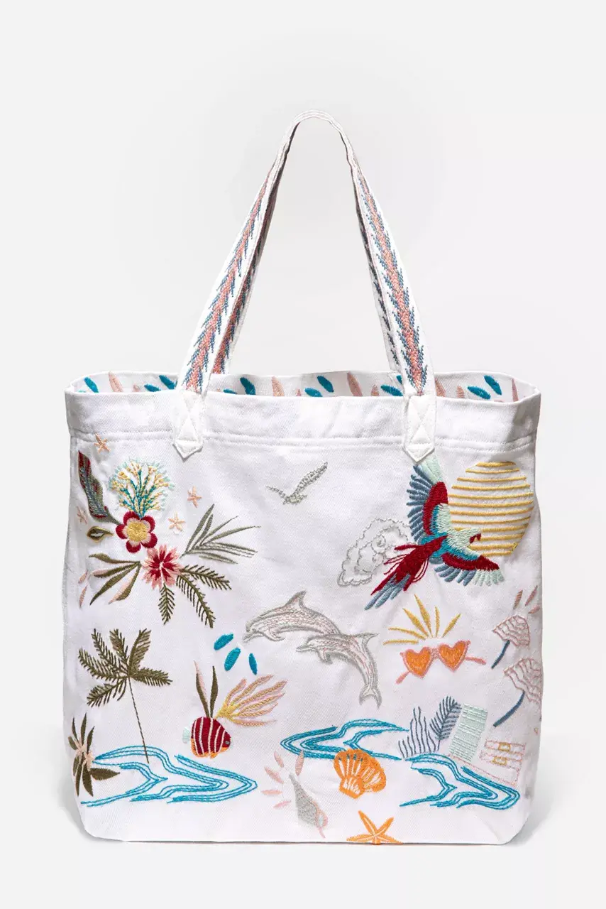 Johnny Was Florida Everyday Tote White