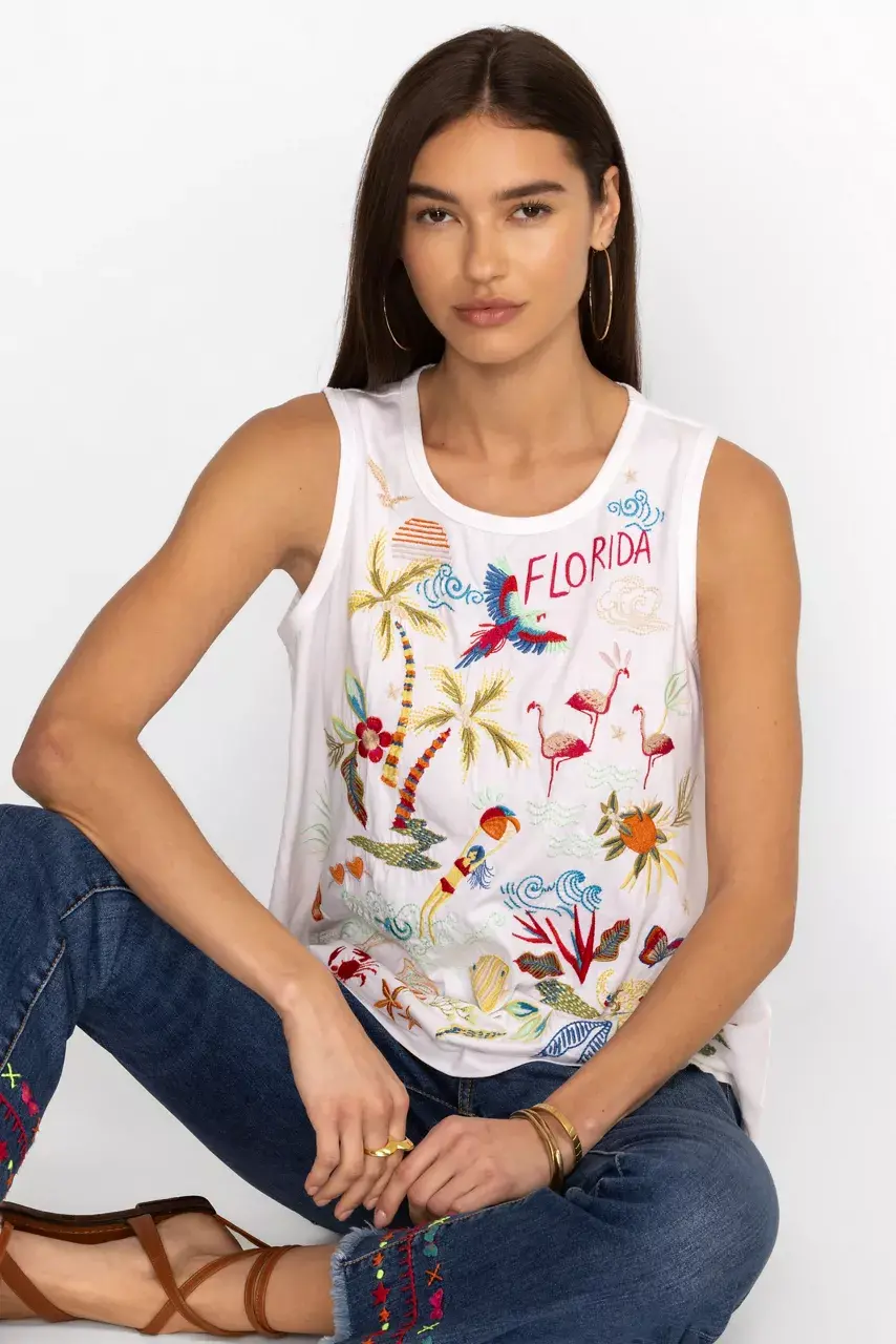 johnny was FLORIDA KNIT TANK White