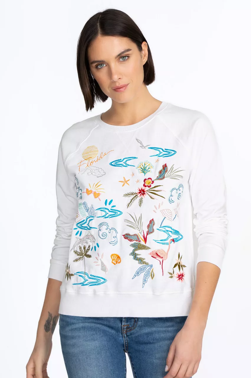 johnny was Florida Raglan Sweatshirt White